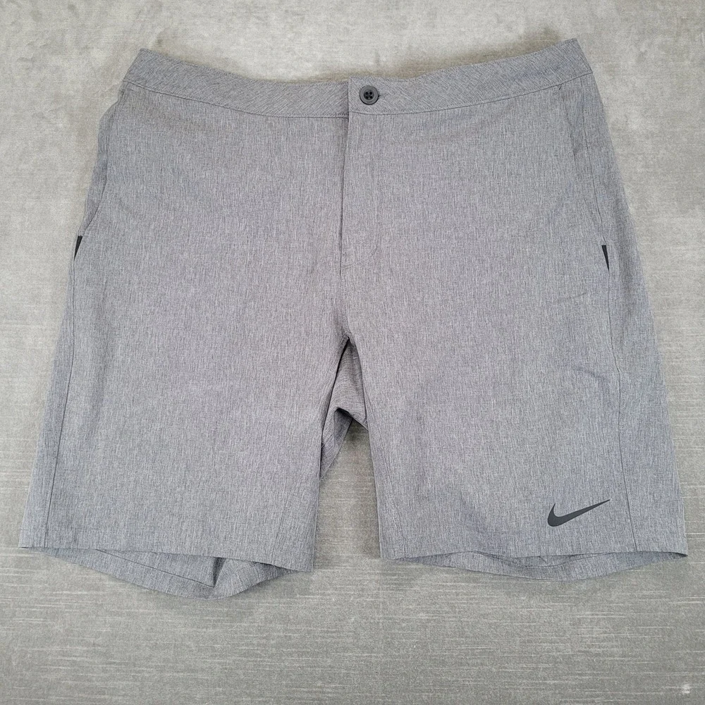 Nike Swim Mens Gray Heathered Board Shorts Size 36 Swimbriefs Trunks